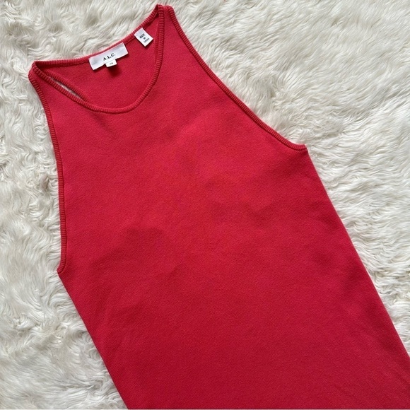 A.L.C. Dress Racerback Sleeveless Mini Stretch Bodycon Pink XS - Picture 2 of 8